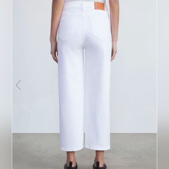 Lafayette 148 New York Womens Wyckoff White Ankle Wide Leg Jeans Denim Size 30 - Picture 2 of 16